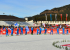 Neujahrsspringen am 1. Januar 2014 in Garmisch-Partenkirchen: Fahnen der teilnehmenden Nationen