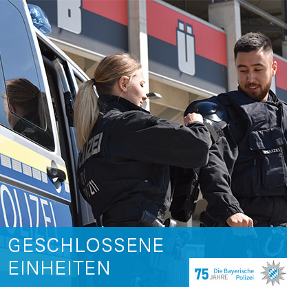 Kachel 75 Jahre Polizei - Geschlossene Einheiten