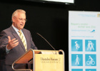 Verkehrsminister Joachim Herrmann spricht bei der 3. Bayerischen Verkehrssicherheitskonferenz am 2. Juni 2014